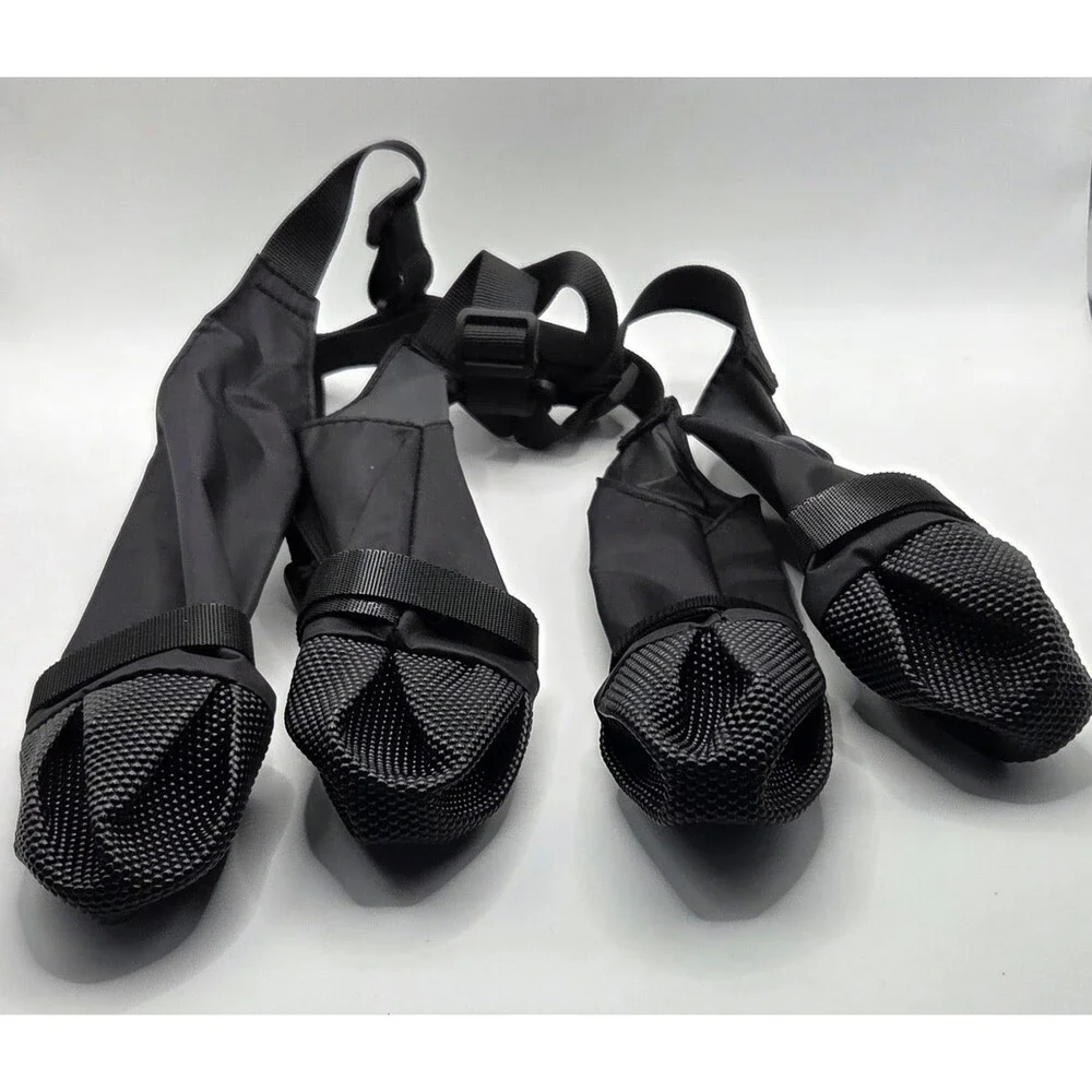 2 Sets of Waterproof Dog Suspender Boots or Dog Boot Leggings Small Black NWT